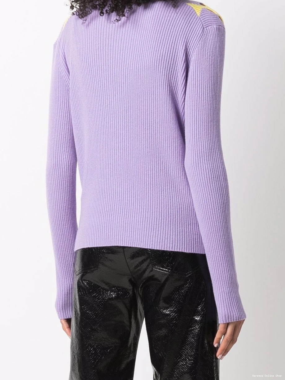 Affordable cardigan Versace two-tone Women cashmere 0324